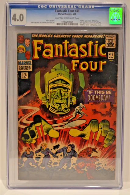 Fantastic Four #49 CGC Grade 4.0! Marvel key issue 1st full galactus 2nd SS