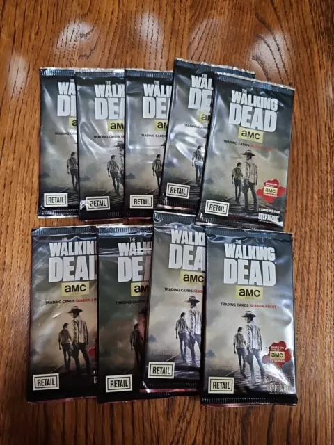 2016 AMC Walking Dead Season 4 Part 1 Trading Cards (9) Packs (5 Cards Per Pack)