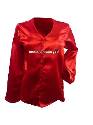 Rosso Casual Ragazze Ufficio Abbigliamento Donna Tunica Camicia Nervature