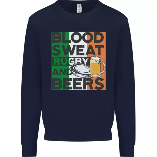 Felpa Blood Sweat Rugby and Beers Ireland Divertente Uomo Maglione 3