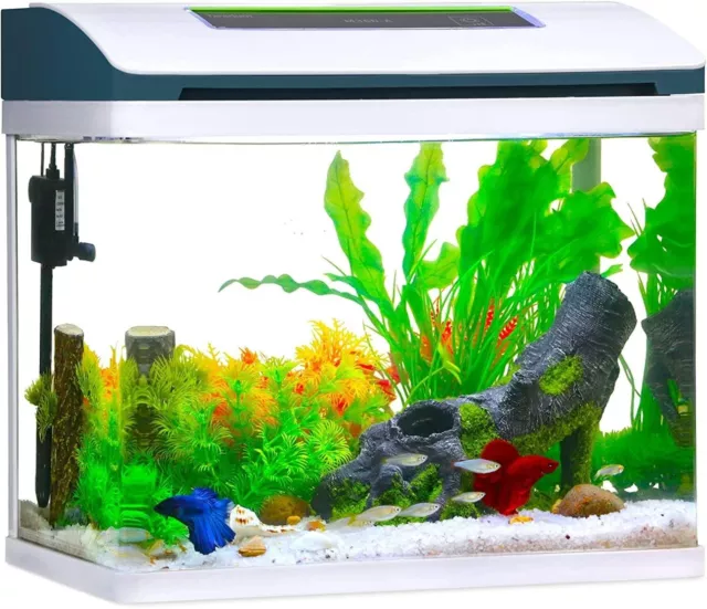Betta Fish Tank Glass 5 Gallon Self Cleaning Small Aquarium Starter Kits Desktop 4