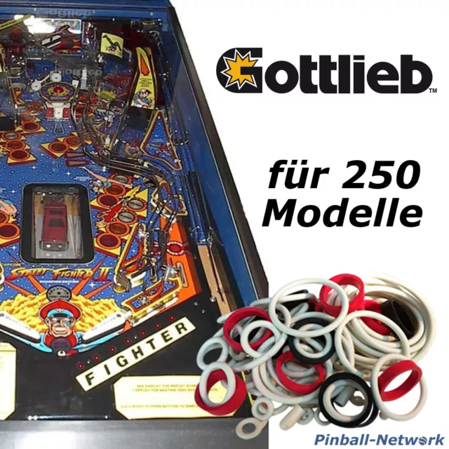 Gummisortiment für Gottlieb Flipper, 250 Modelle zur Auswahl