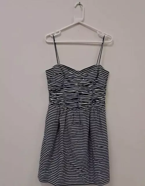 Polo Ralph Lauren Blue & White Striped Denim Feel Cotton Summer Dress Size 8