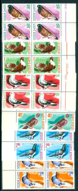 1981 palomas transportadoras, palomas, palomas, palomas, palomas, porumbei, Rumania, Mi.3777, montado sin montar o nunca montado/x4