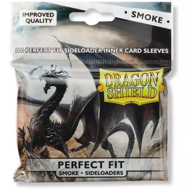 100 Buste Protettive PERFECT FIT - Size SIDELOADERS SMOKE 64x89 Dragon Shield