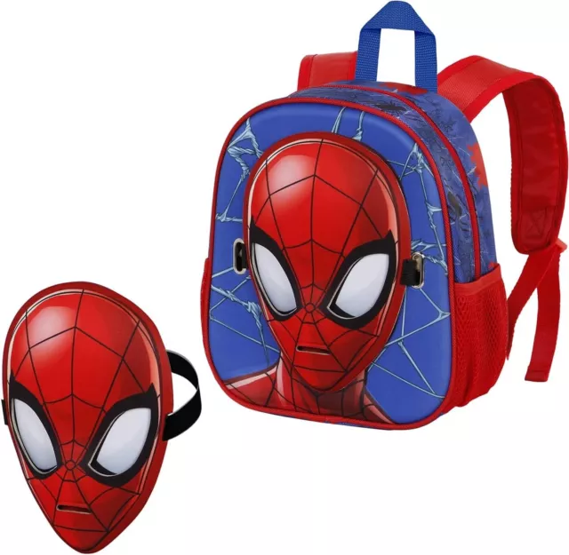 Zaino + maschera - Spiderman Marvel - Zaino 3D per Bambini - Asilo - Scuola