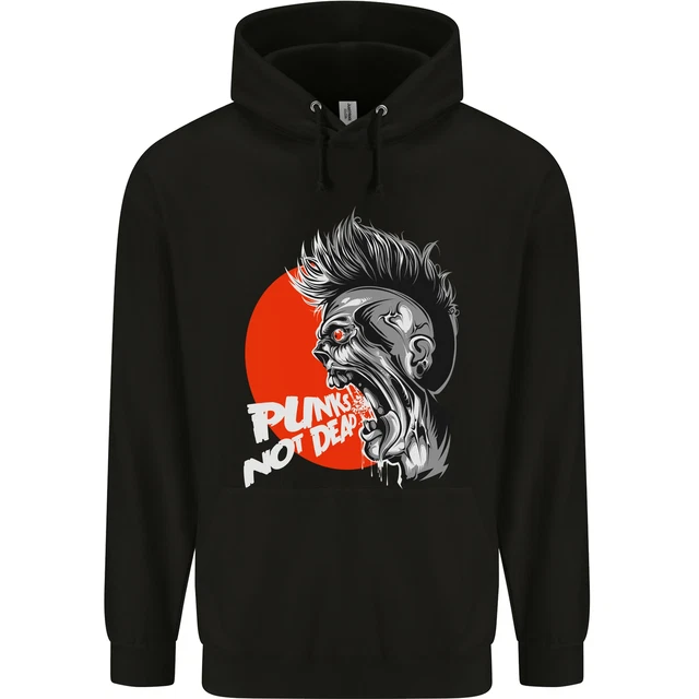 Punks Not Dead Rock Music Skull Childrens Kids Hoodie