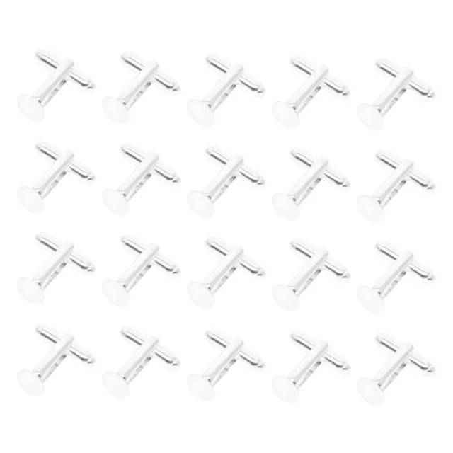 20pc Cufflink Findings Cuff Link Blank Backs 8mm Plate Round Bar DIY Jewelry