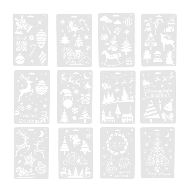 12 Pcs Weiß Kind Weihnachtsschablonen Zum Basteln Weihnachtsbaum-Schablone