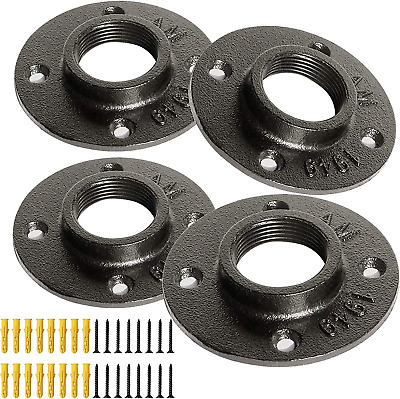 ZIIAMAG Floor Flanges 4PCS Pipe Flange 1-1/4'',Malleable Cast Iron Pipe Flanges,