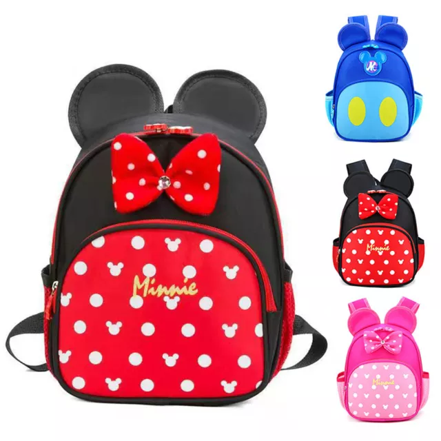 Cute Minnie Mouse Ear Nursery Backpack Kids Girls School Shoulder Bags Lunch Bag