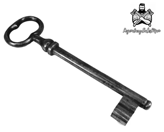 Skeleton Old Key Made 18Th Century,Wrought Iron,Rustic,Hand Forged Antique