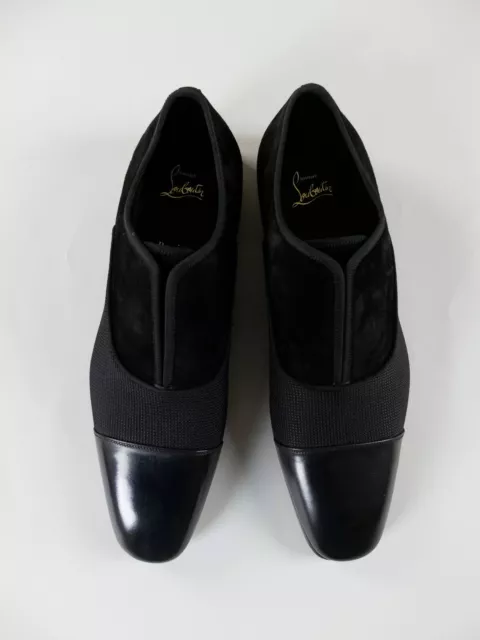 CHRISTIAN LOUBOUTIN ALPHA Male black leather suede & canvas loafer ...