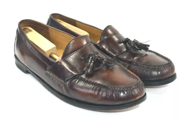 COLE HAAN MEN'S Brown Tassel Kiltie Loafer Leather Shoes Size 15 D ...