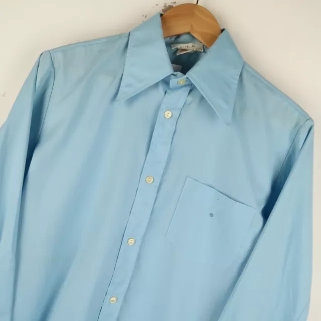 Camicia Vintage anni '70 Peaked Collar Uomo Discoteca TAGLIA M (M555)