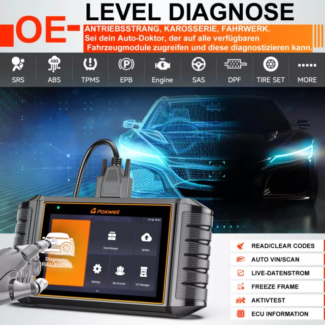 2024 FOXWELL NT710 KFZ Diagnosegerät Auto OBD2 Scanner All System Actuation TPMS 3