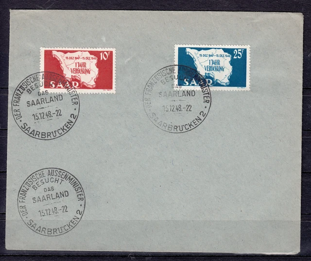 Saarland 1948 Mi. Nr. 260+61 Gestempelt auf FDC