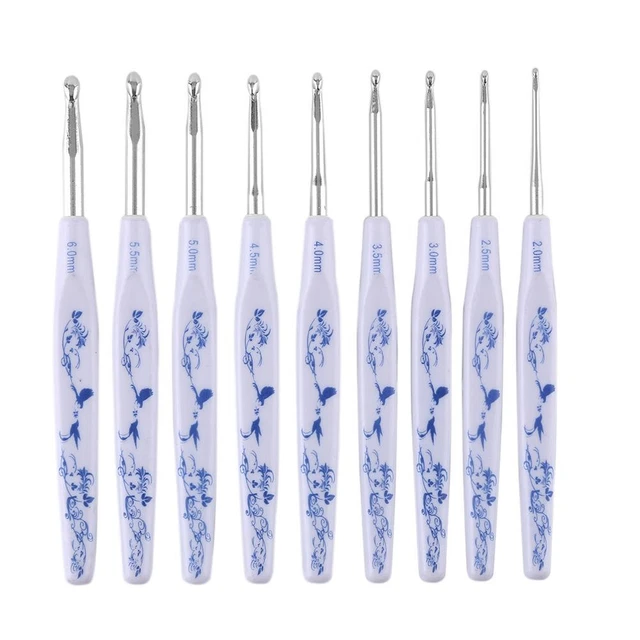 9pcs Hooks Needles Soft Handle 2-6mm DIY Craft for Arthritic Hands Knitting Tool