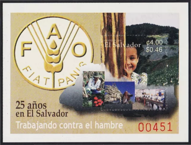 El Salvador Hb 52 2003 25 Jahre De La Fao MNH
