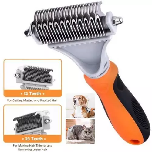 Pet Dematting Comb Dogs Cats Removes Undercoat Knots Mats Tangled Hair Grooming