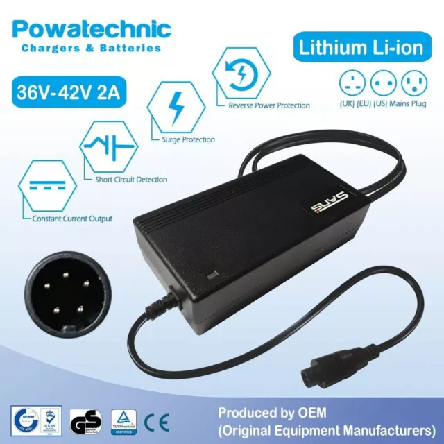 36V 2A battery charger Output 42V 2A Charger Input 100-240 VAC