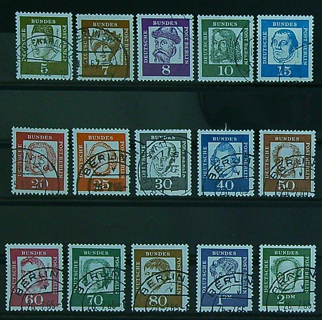 Berlin 1961 MiNr. 199-213 gestempelt "Bedeutende Deutsche" Satz 15 Werte