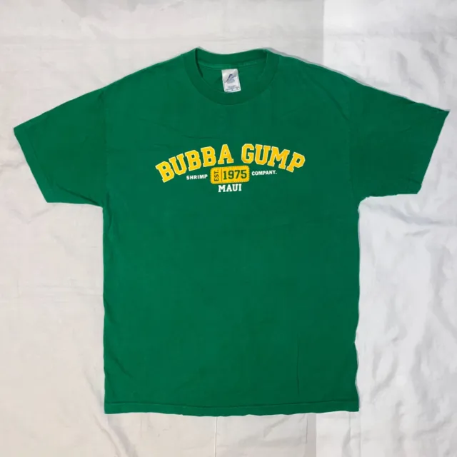 Bubba Gump Shrimp Maui Hawaii Green Graphic Souvenir Tshirt - L