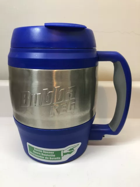 Bubba Keg 52oz Travel Mug, Bottle Opener, Blue Stainless