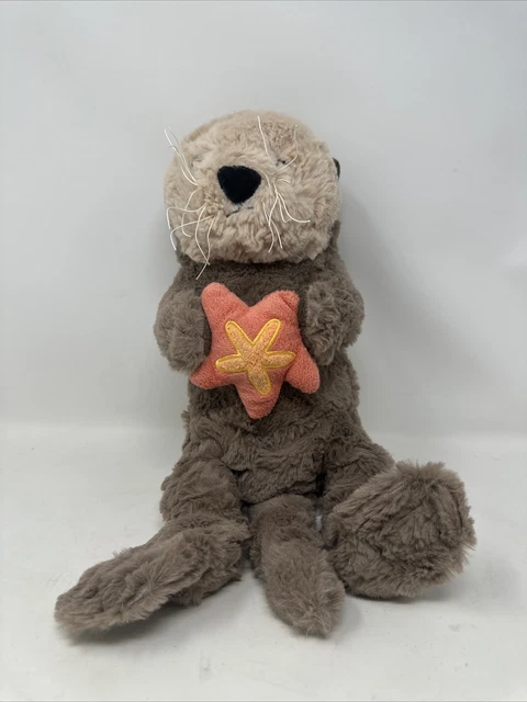2016 Monterey Bay Aquarium Plush Sea Otter Holding Starfish 18”
