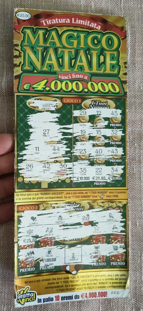 Bigliettio Gratta E Vinci Raro Tiratura Limitata Vecchio Vintage (Magico Natale)