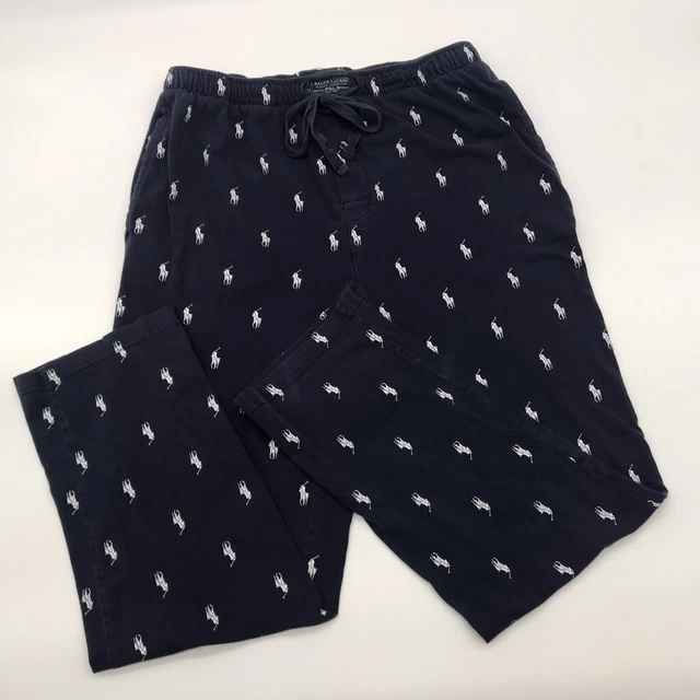 Polo Ralph Lauren Mens S/M? Navy All Over Pony Sleepwear Pajama Pants
