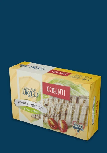 Filetti di sgombro drago grigliato in olio d'oliva 3 conf da 125 gr conserve