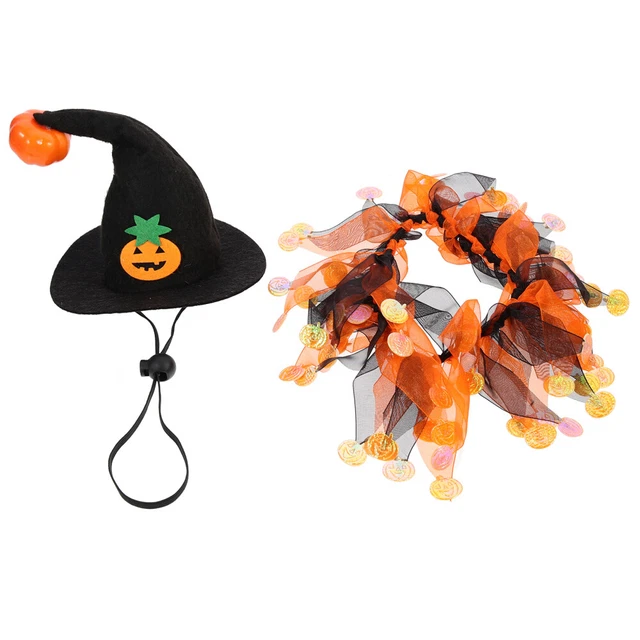 1 Set Halloween Haustierkostüm Lustige Katzenhut Katzenhund Schal Dekorative 6