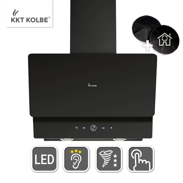 Hotte Aspirante KKT KOLBE 80 Cm - 782 M³/h, Verre Noir, WiFi, 9 Vitesses, éclairage RGBW, A+++