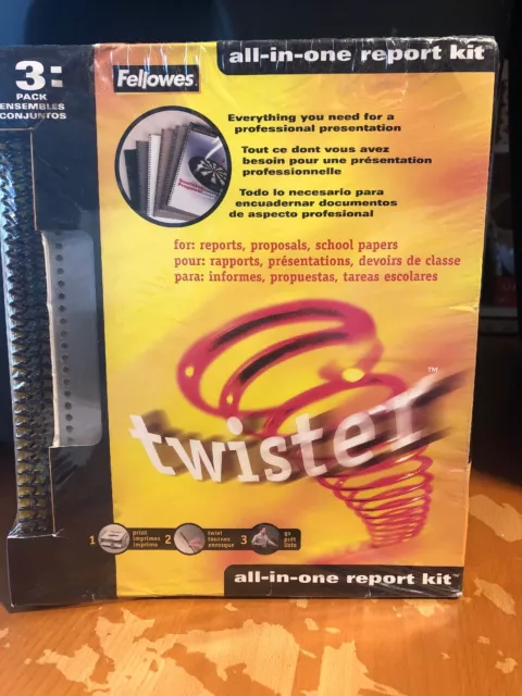 Fast Shipping - NEW - Fellowes Twister ((All in One Report Kit)) 3 Pack Gray
