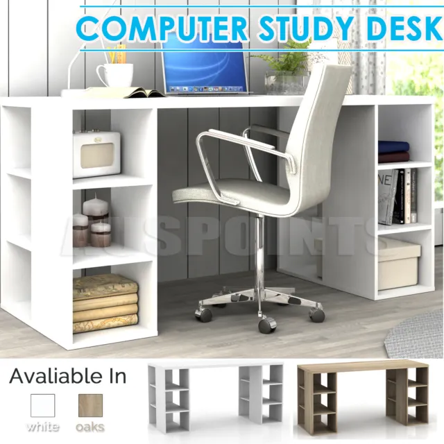 Home Office Computer Desk Study Table Bookcase Shelves 6 Storage Shelf RRP$399