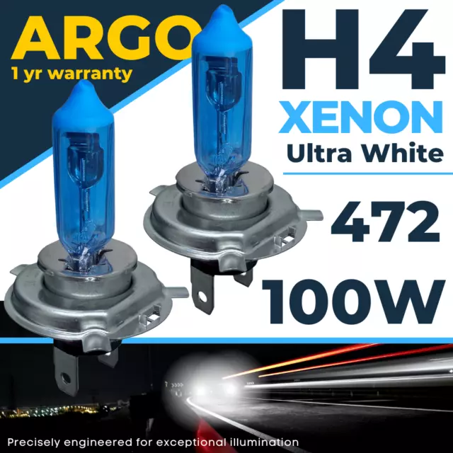 H4 Upgrade Xenon white Super 100w Headlight Ultra Bright Light 472 Hid Car Bulbs