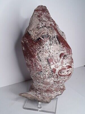 Pre Columbian Rare Near life size Nayarit half face sculpture fragment 6