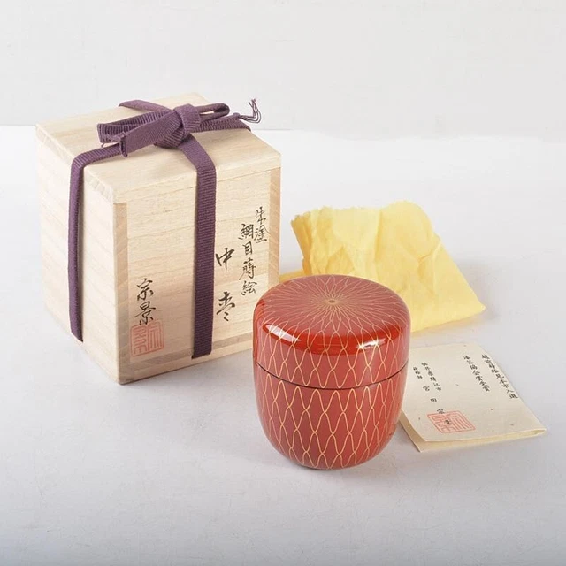 Natsume Tea Caddy Container Canister Makie Gold Lacquer U-0249