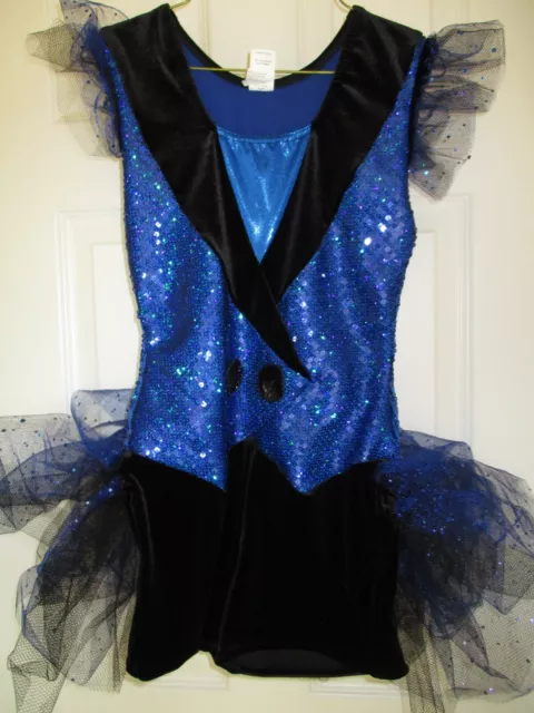 A Wish Come True Adult Small Blue/Black Tap or Jazz Costume