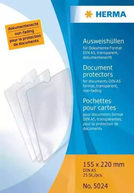 [Ref:5010] HERMA Lot de 25 Etui 63 x 90 mm, pour carte