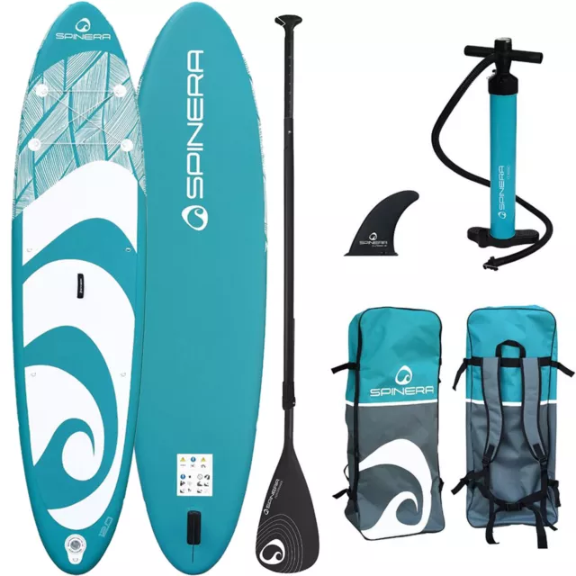 Spinera Lets Paddle Sup Set 12' 0'' Auflasbar Stand up Board Isup Blue