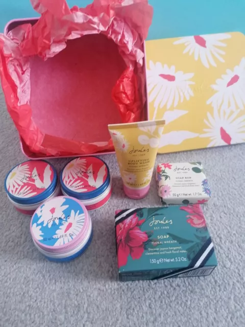 Joules Body Care Minis Gift Set Tin - Floral Wreath X6 Items. All New