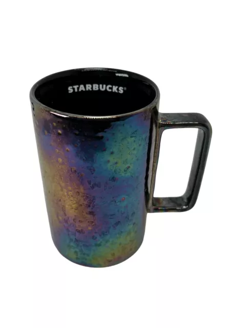 Starbucks 2021 Black Purple Oil Slick Iridescent Ceramic Coffee Tea Mug Cup 12oz