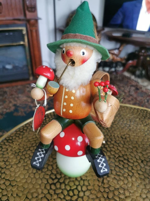 Räuchermann Spieluhr Steinbach Prälent Erzgebirge 70-er Vintage H31 cm Rarität