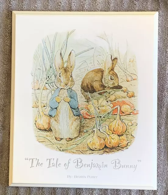 The Tale of Benjamin Bunny Wooden Art Print Beatrix Potter 8x10