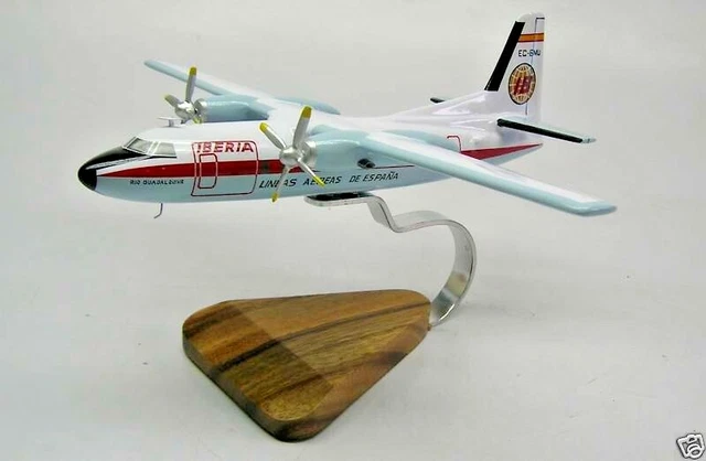 Fokker F-27 Iberia Airplane Desktop Kiln Wood Model Regular Free Shipping