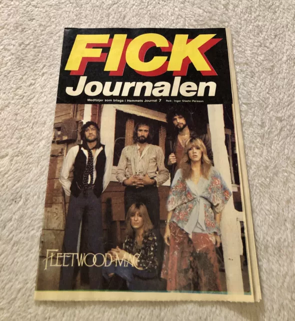 FLEETWOOD MAC 1977 Magazine Swedish Vintage Rare Poster 1970s