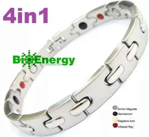 Magnétique Power Energy Santé Bracelet Bio Brassard 4in1 arthrite Acier Inox