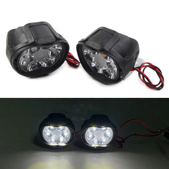 2pcs Car Motorcycle 6 LED Headlight Spot Fog Lights Head Front Lamp With Switch